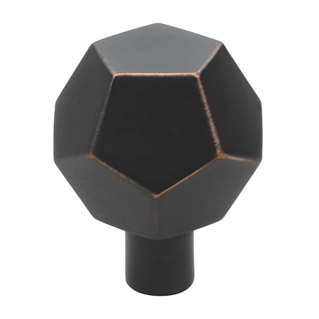 Gliderite Hardware 1-1/2 in. Faceted Knob Oil Rubbed Bronze, 25PK 5826-ORB-25